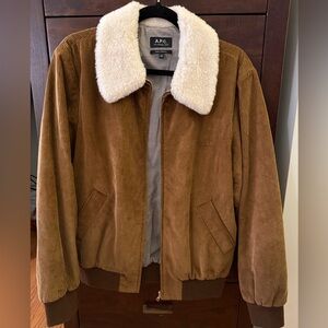 A.P.C. Brown Corduroy Jacket with Cream Collar
